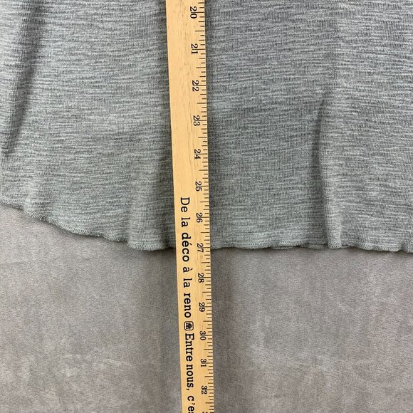 Wings + Horns Mens Shirt Large Gray Heather Slub Rib Henley Long Sleeve Knit - Picture 5 of 7